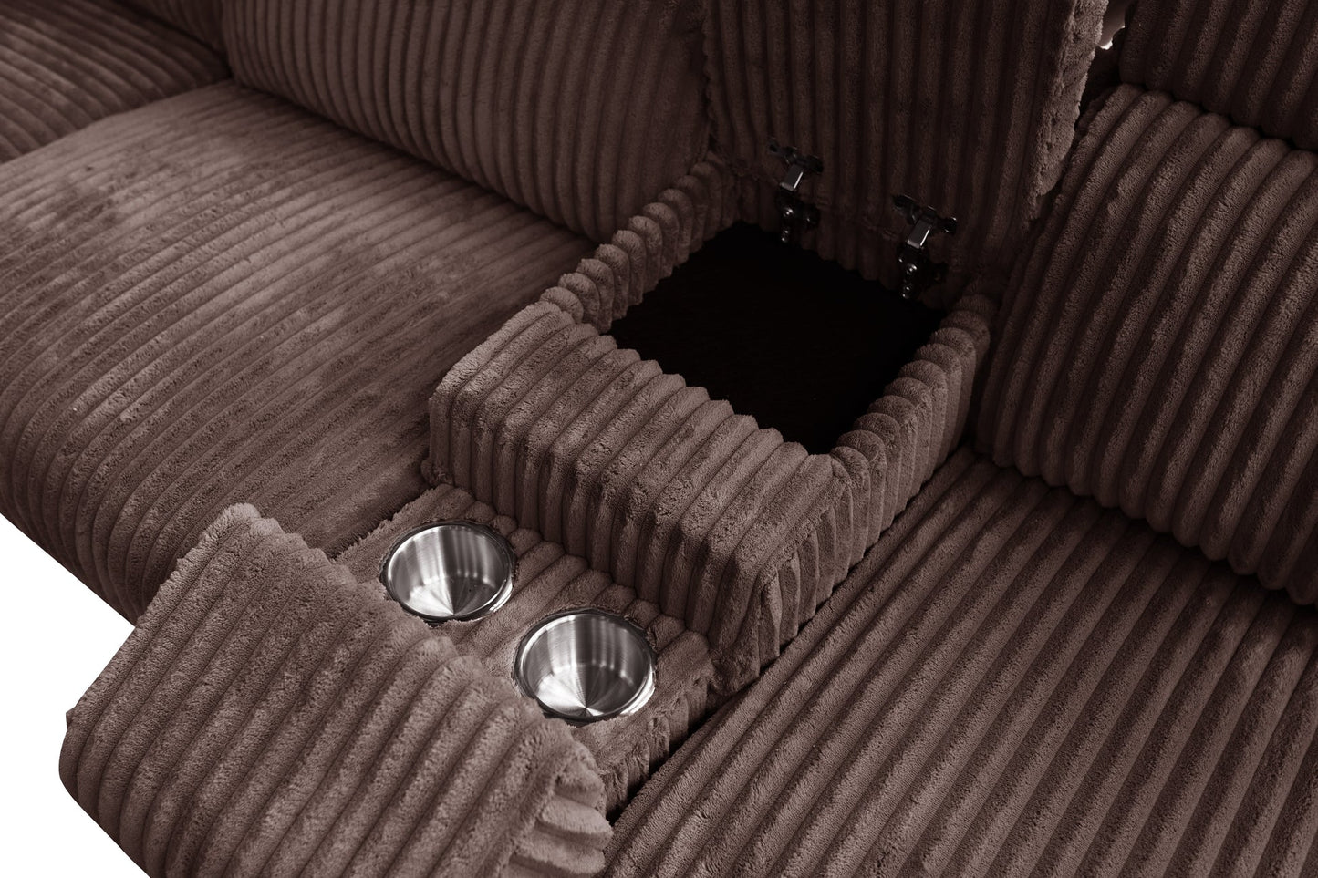 Yash Brown Corduroy POWER Reclining Sectional S7033