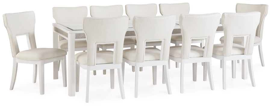 Chalanna Dining Table and 8 Chairs in White D822