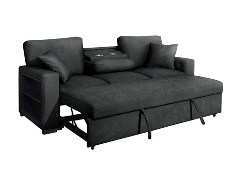 Bexley Black Fabric Pull-Out Bed Living Room Set S3690