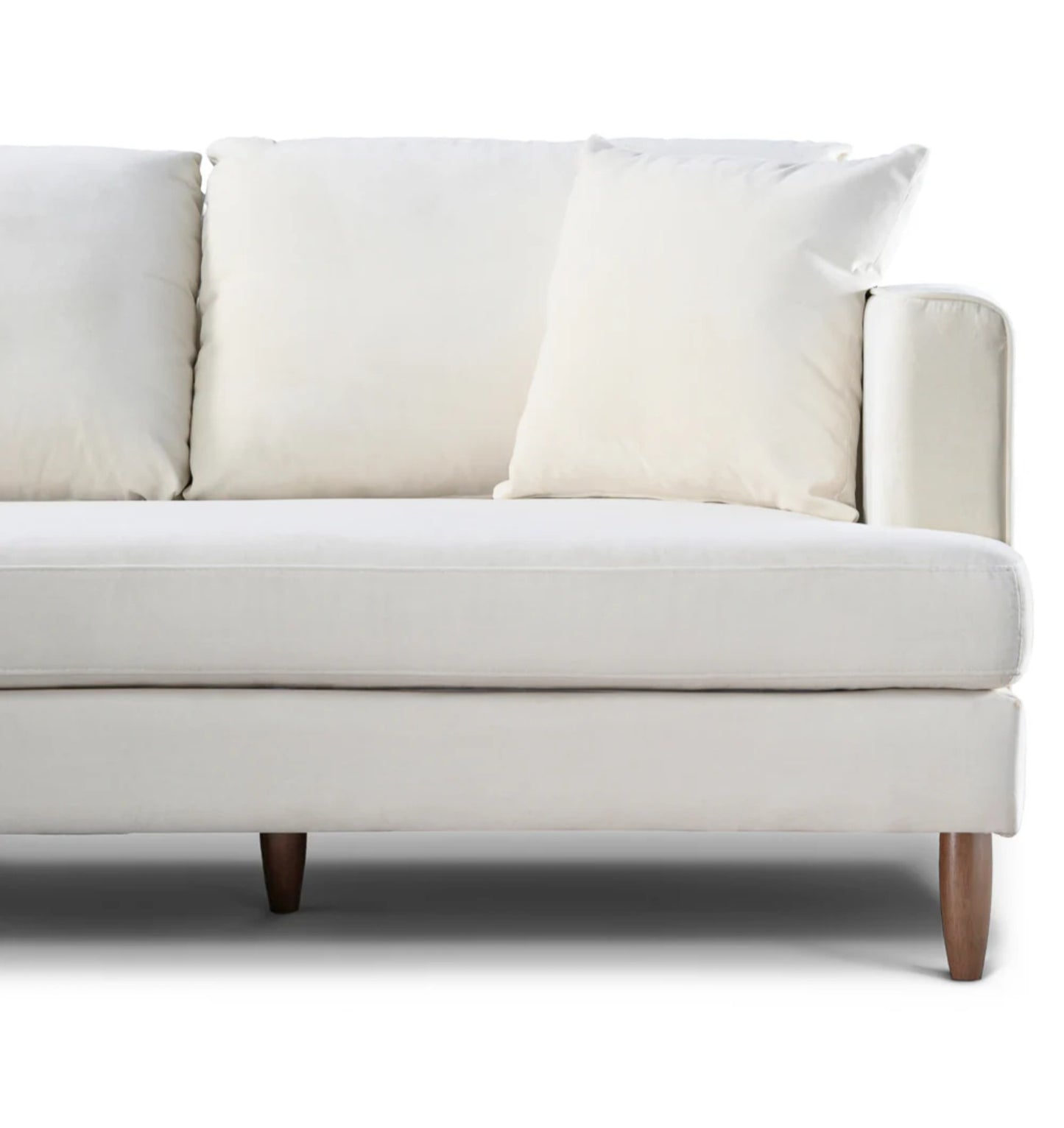 Blake 107" Cream Velvet L-Shaped Sectional Sofa Left Facing