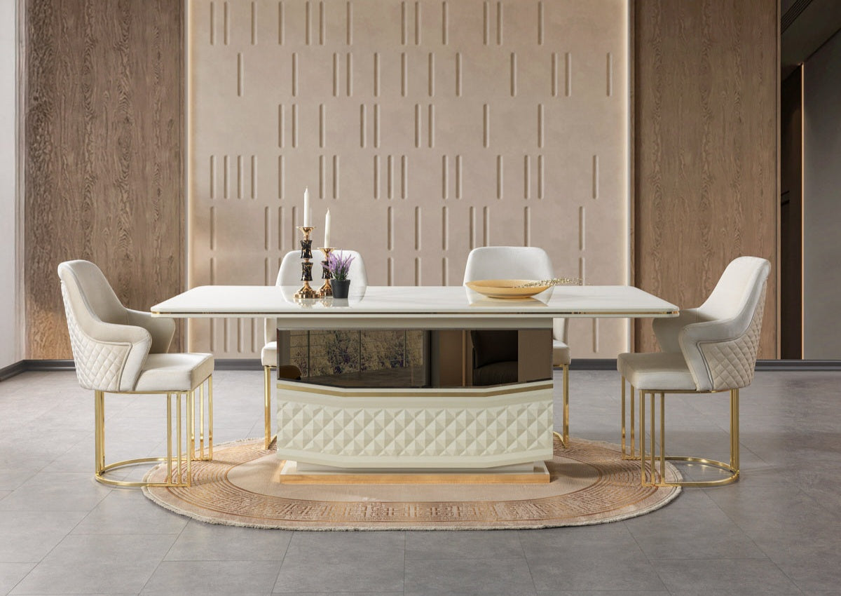 Anica Ivory 7pc Dining Room Set