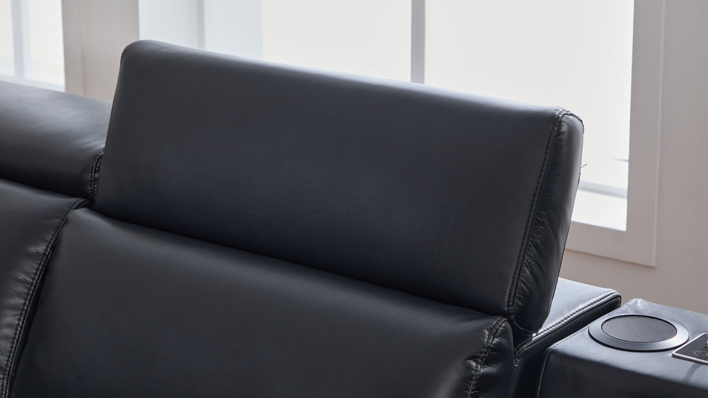 Divani Black POWER/BLUETOOTH SPEAKERS RECLINING SECTIONAL S681