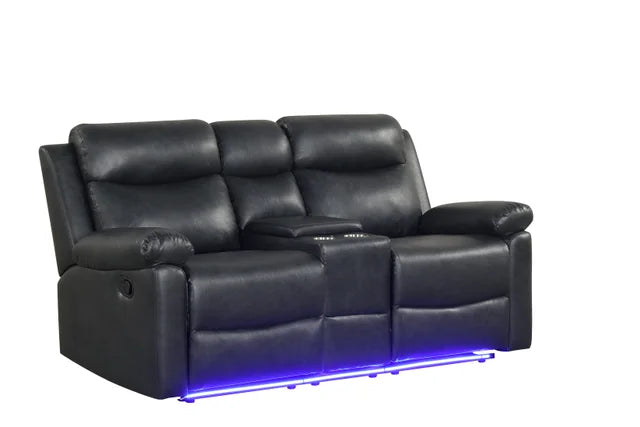 Isabel Black Leather Reclining Set