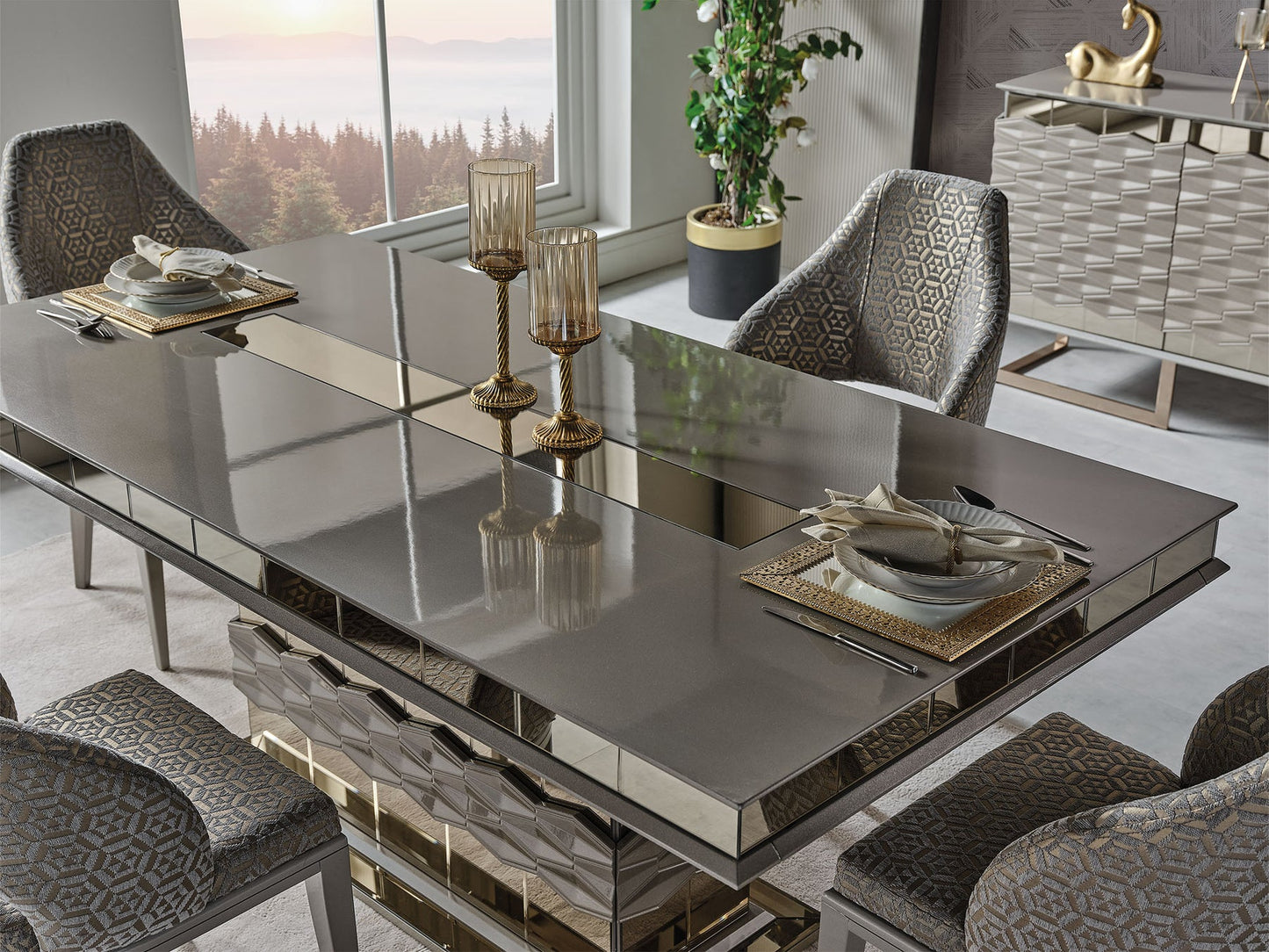 Gokce Diningroom Set (78"Dining Table & 6 Dining Chair)