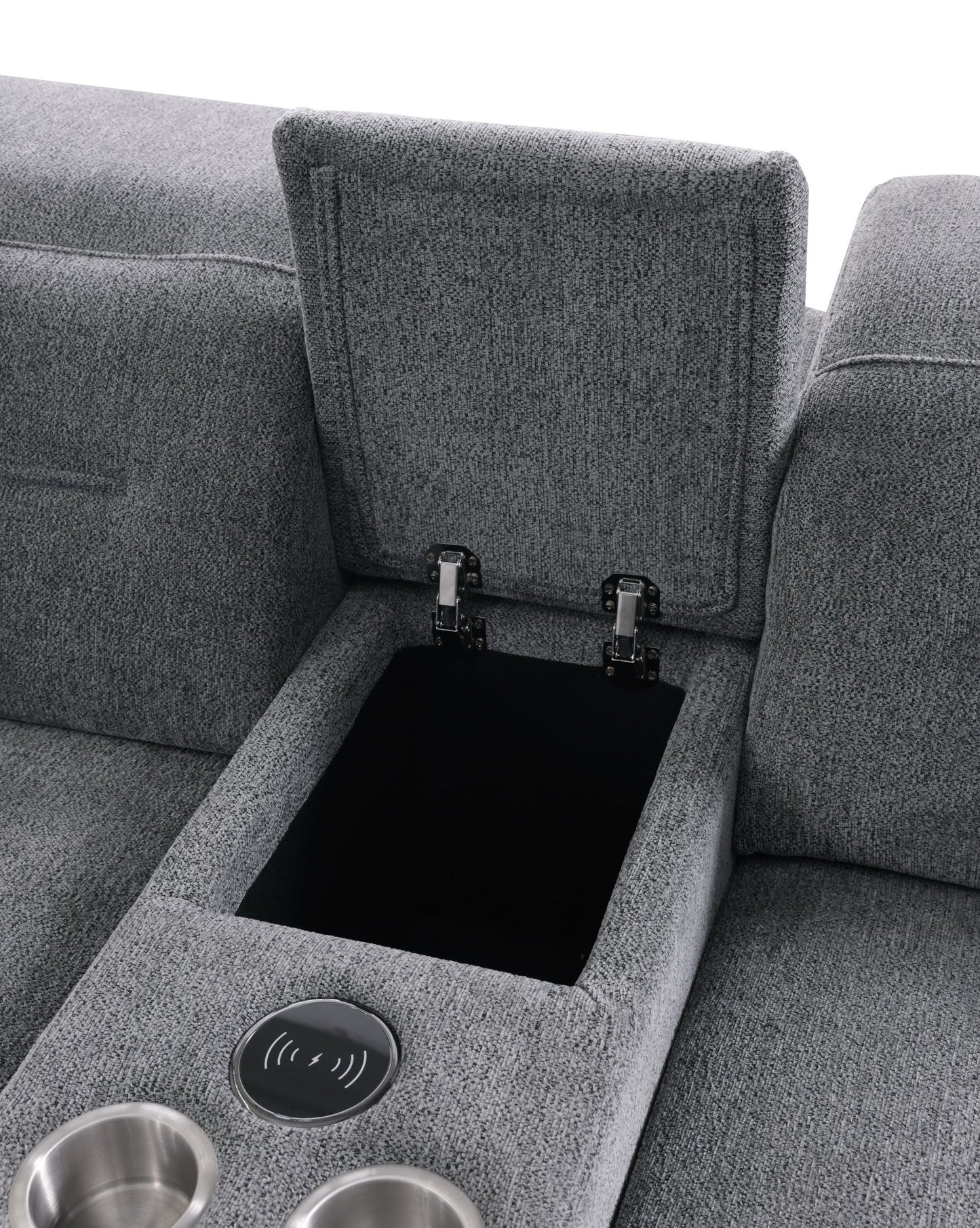 Nexus Dark Grey Fabric POWER Sectional MI-1265