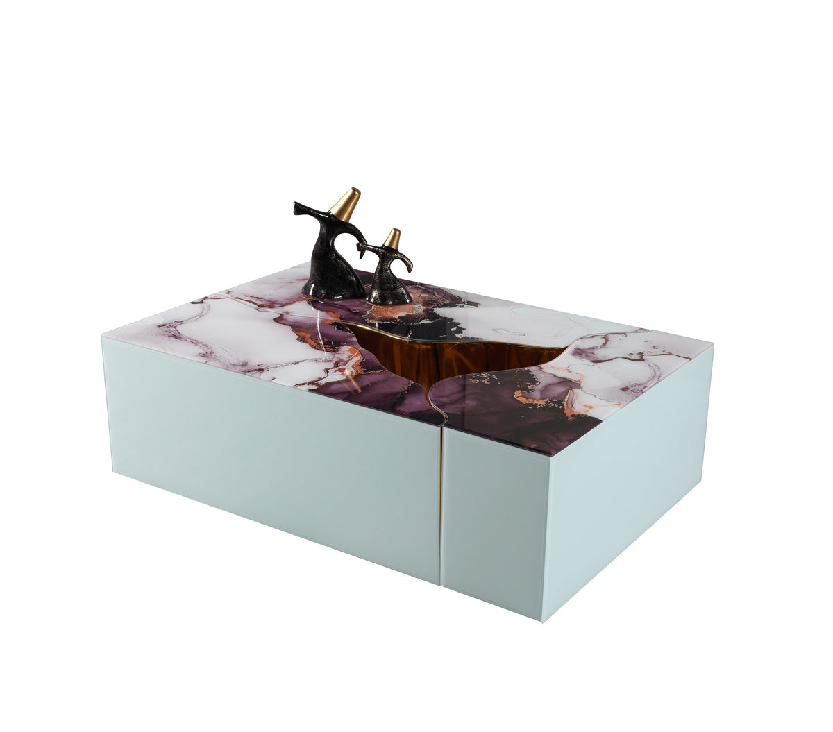 Dream  White Marble 3pc Coffee Table
