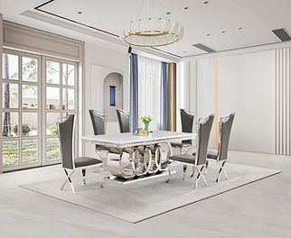 Giovanni White/Chrome Dining Table D620