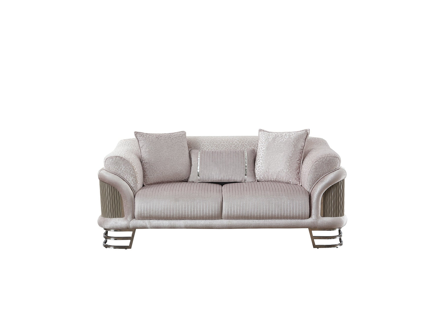 Versace 3-pieces (Sofa & Loveseat & Chair) Livingroom Set Light Grey