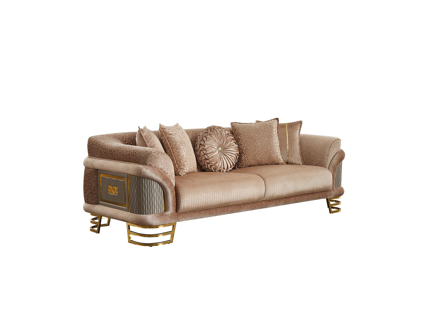 Versace 3-pieces (Sofa & Loveseat & Chair) Livingroom Set Beige