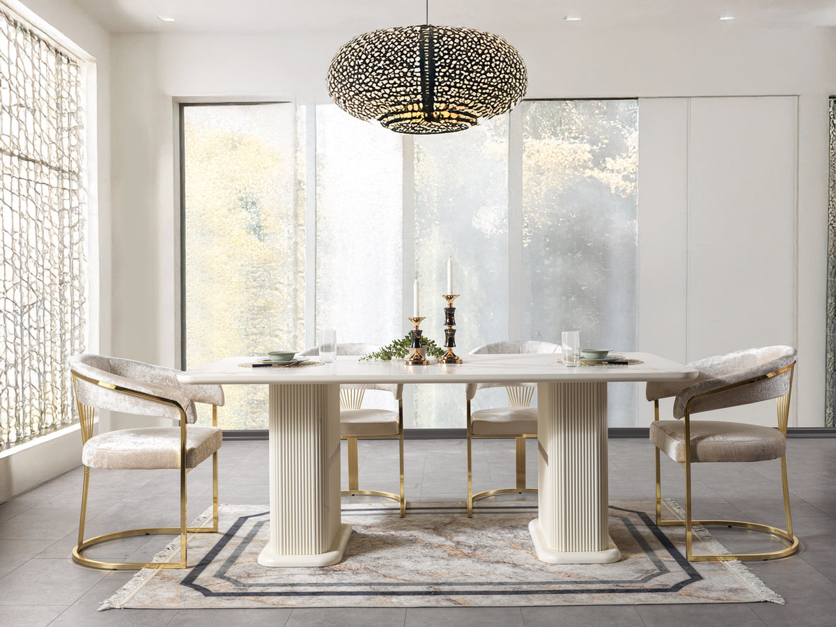 Santana Ivory 7-Piece Dining Set