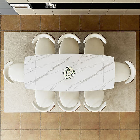 Aman 71"-95"Glossy White Table