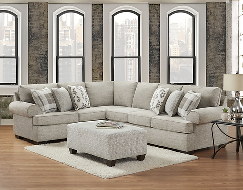 Ronstadt Light Grey Fabric Sectional S6650