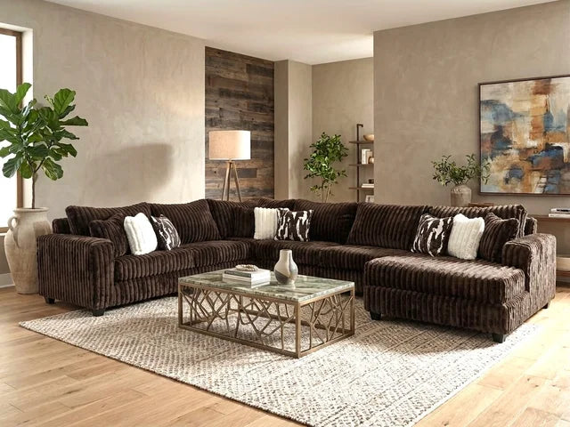 Chocolate 170" 4pc OVERSIZED Sectional 9900