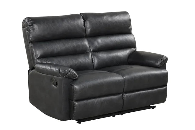 Albert40 Black Leather 3pc Reclining Set