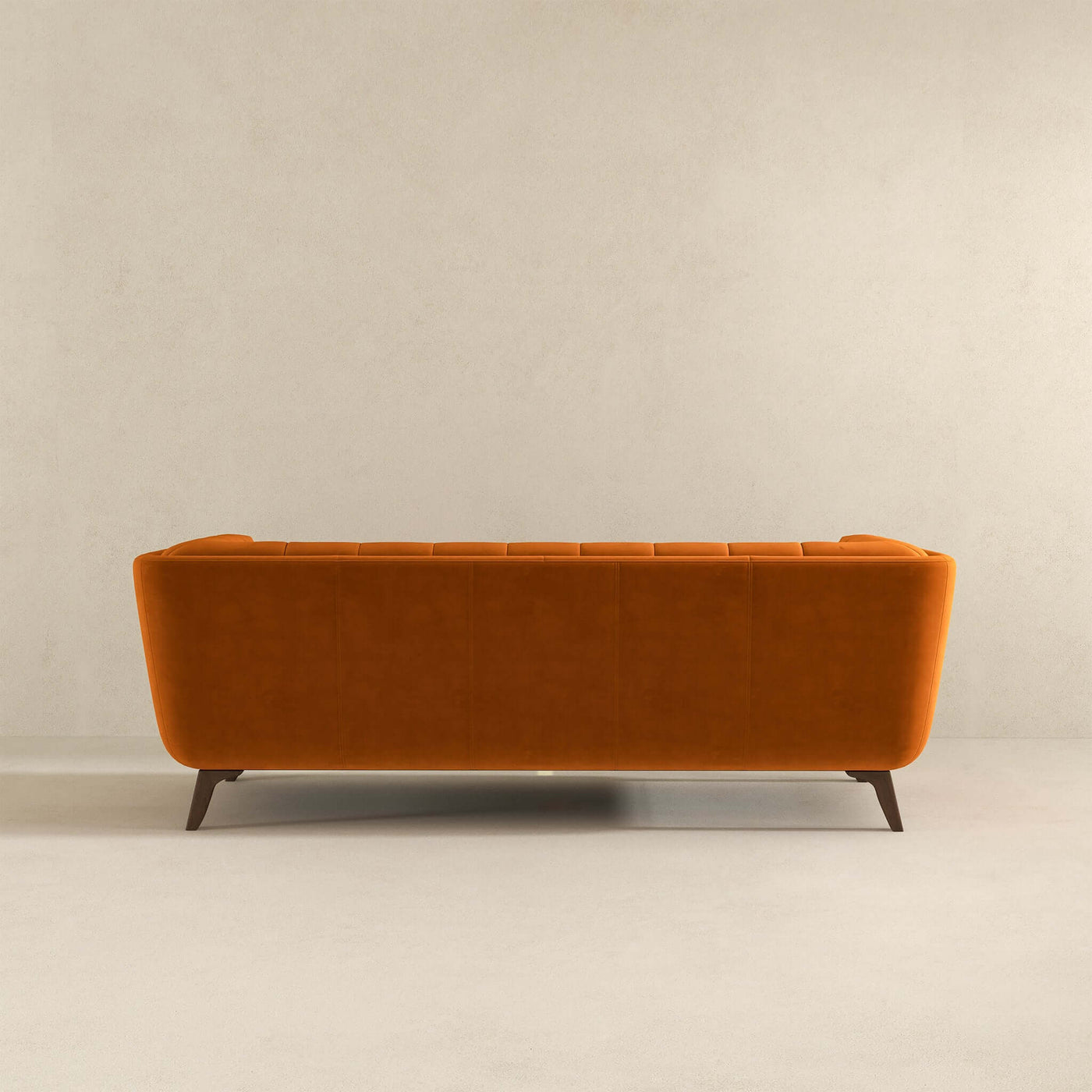 Addison 86" Burnt Orange Velvet Modern Sofa