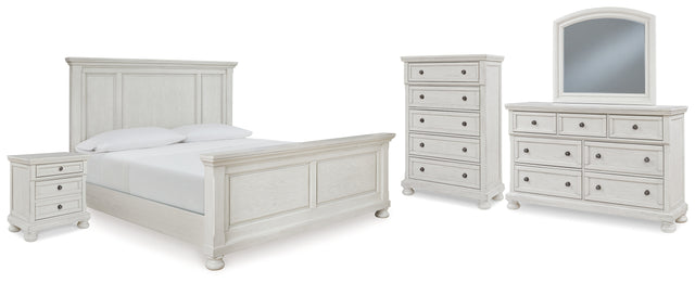 Robbinsdale   Antique White Panel Bedroom Set B742
