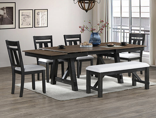Maribelle Grey/Brown Extendable Dining Set | 2158GB