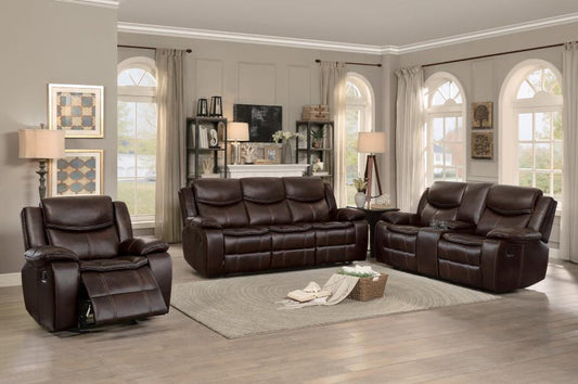 Bastrop Brown Reclining Sofa and Loveseat  8230
