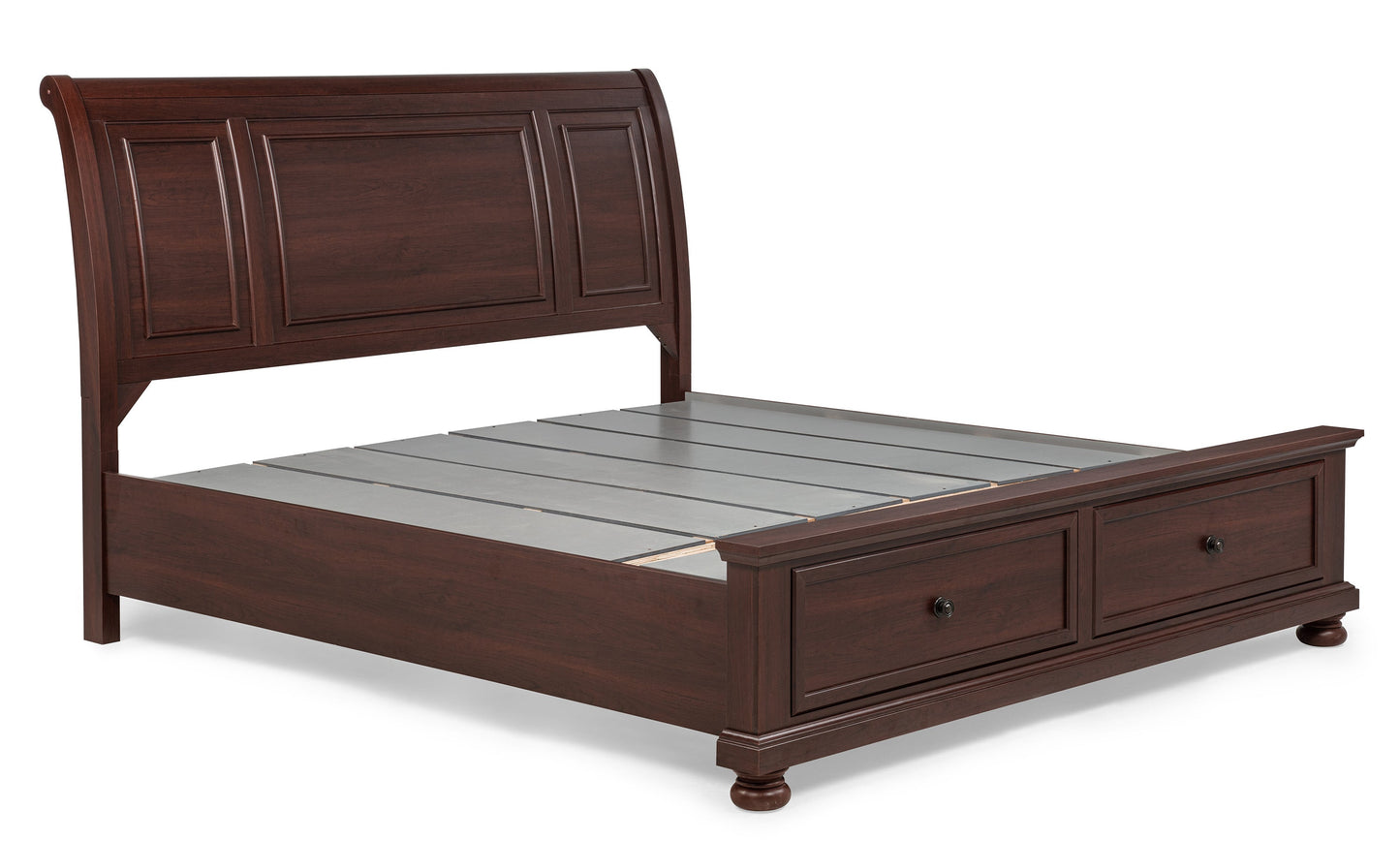 Claribelle Cherry Storage Sleigh Bedroom Set B1800
