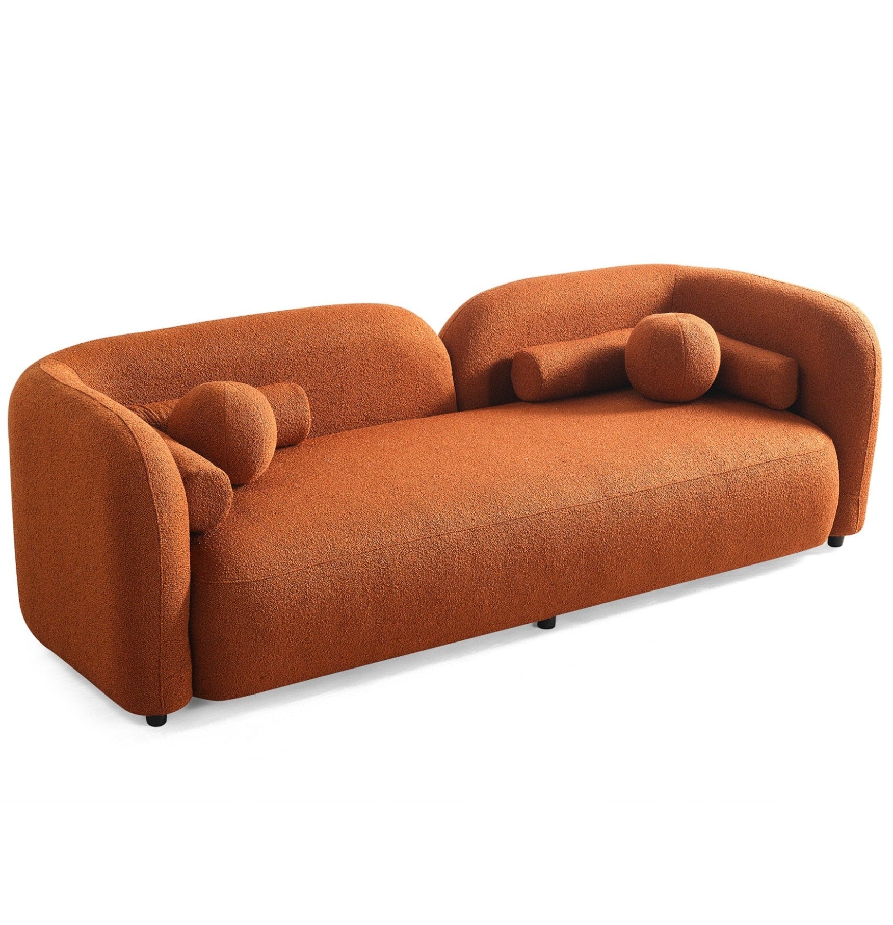 Donna Japandi Style Burnt Orange Boucle Sofa – Harwin Furniture