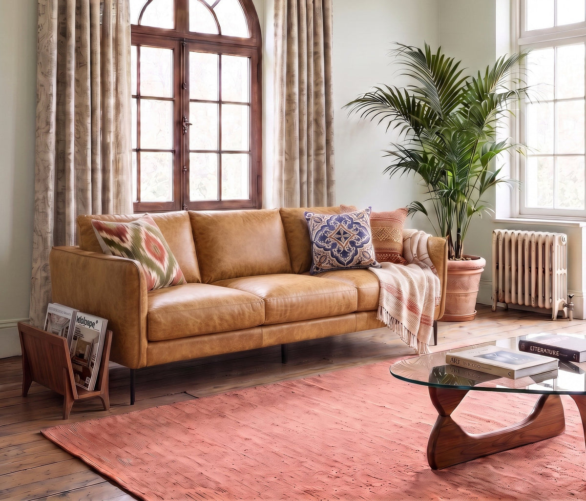 Cooperstown Tan TOP GRAIN LEATHER Sofa