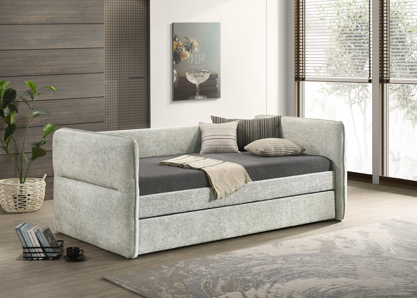 Philipa Light Gray Daybed with Trundle 5324