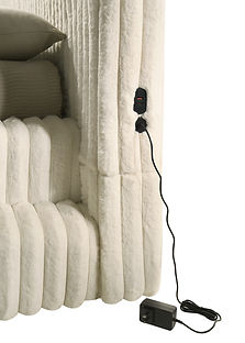 Henley Cream Corduroy LED Fireplace/TV Lift Platform Bedroom Set B2040