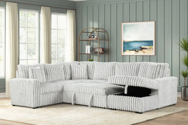Sonic Gray Sectional With Pull-Out Bed