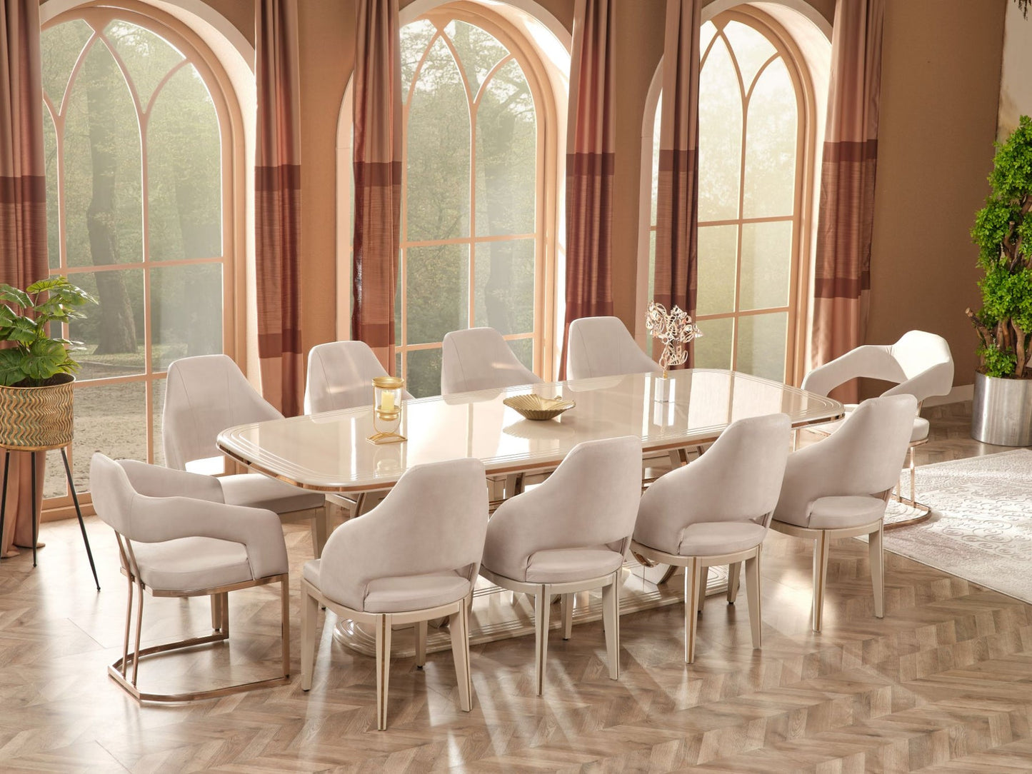 Paris Diningroom Set (79"Dining Table & 6 Dining Chair)