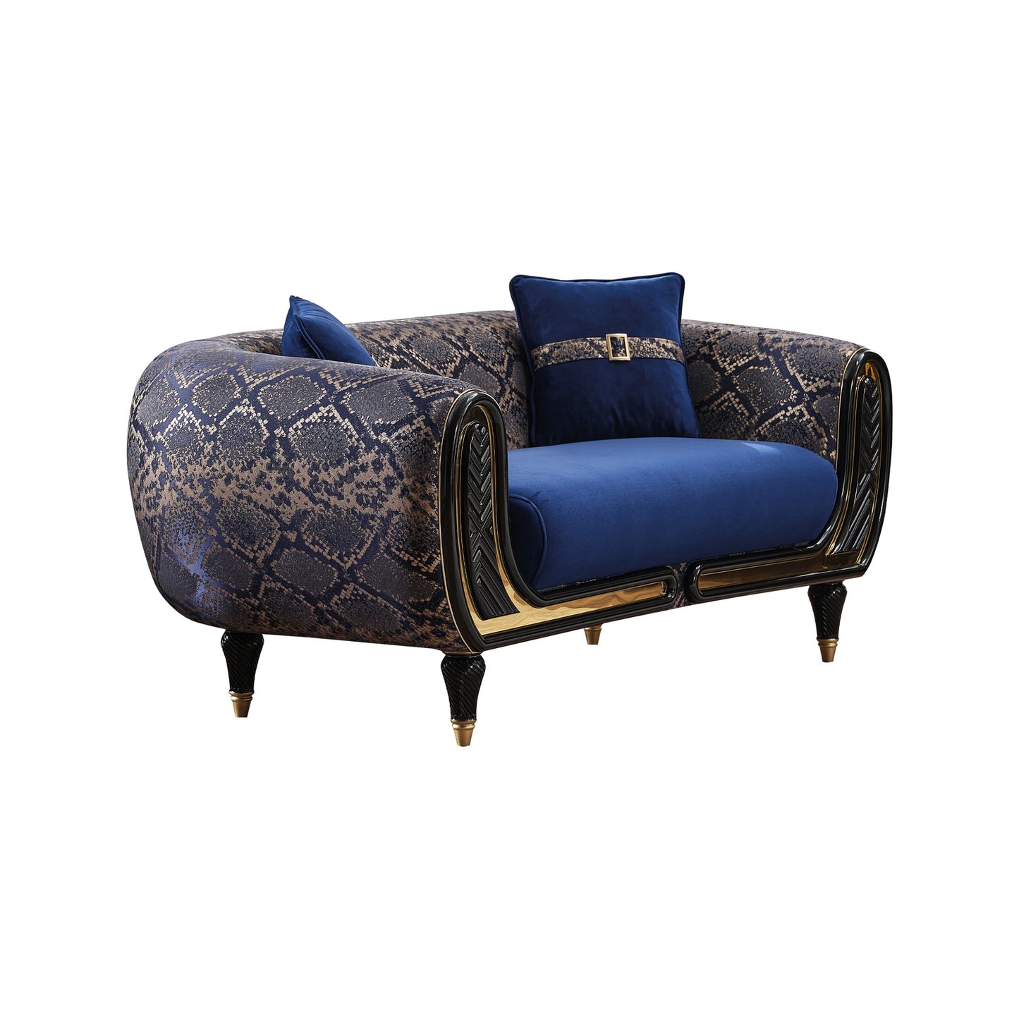 Lima 3-pieces (Sofa & Loveseat & Chair) Livingroom Set Blue