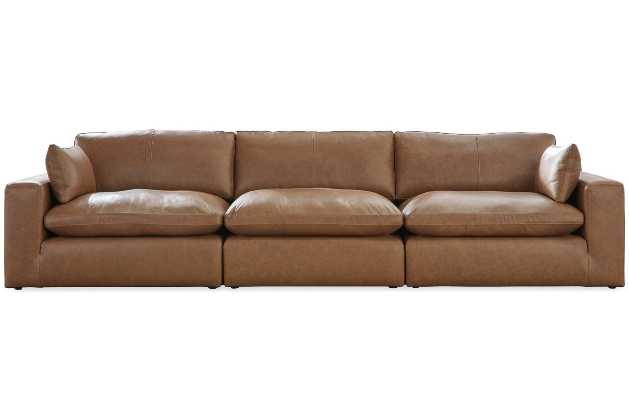 Emilia Caramel GENUINE LEATHER 3pc Sofa 30901