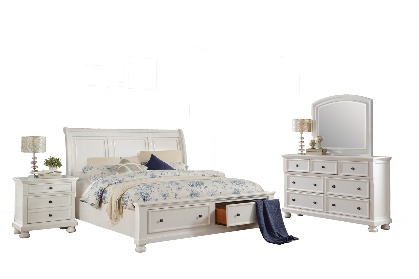 Laurelin White Storage Platform  Bedroom Set 1714