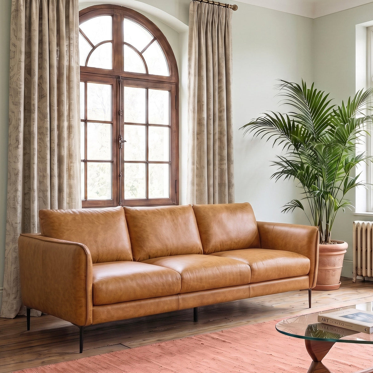 Cooperstown Tan TOP GRAIN LEATHER Sofa