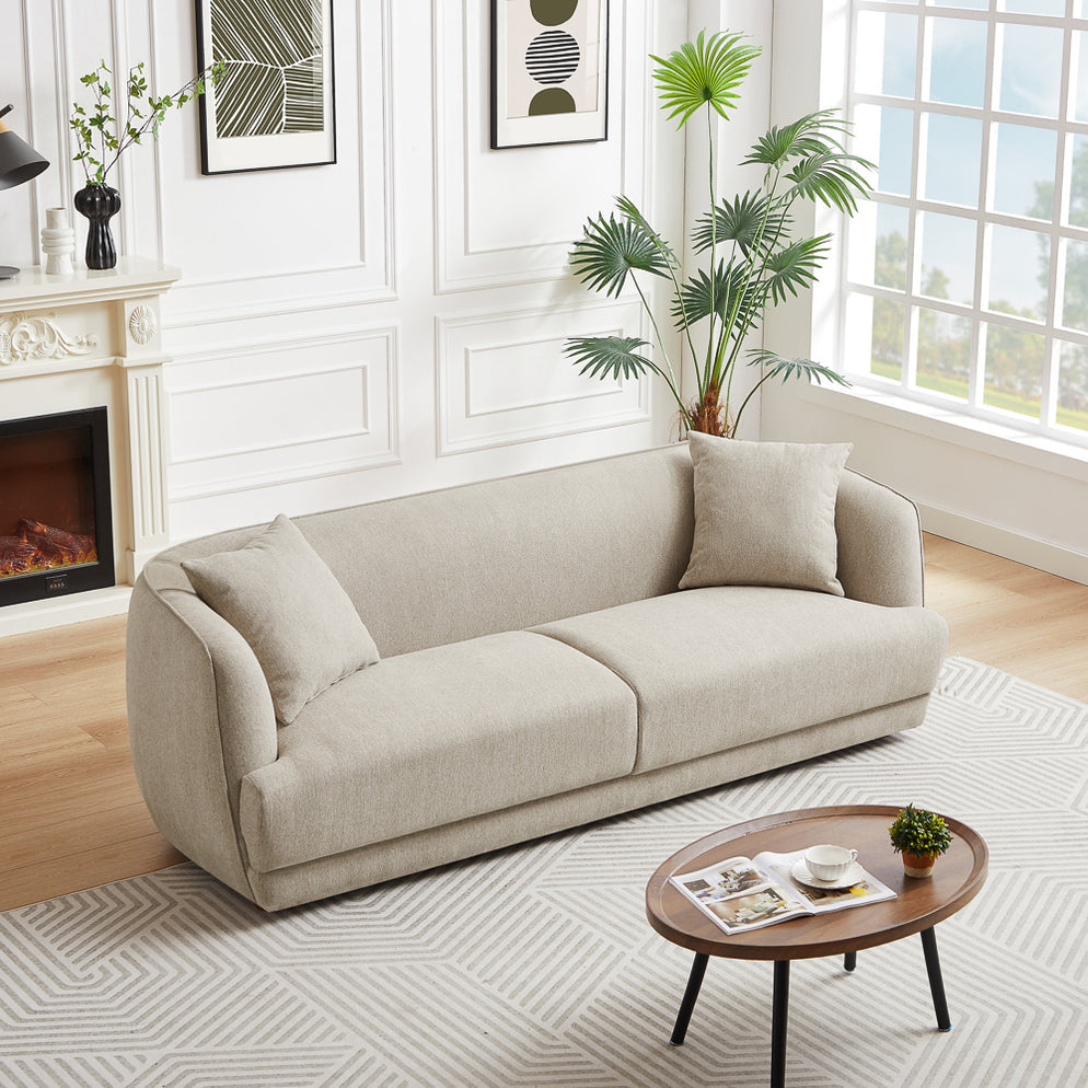 Stanmer Cream Luxury Fabric Linen Couch