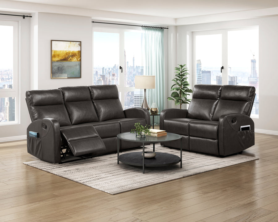 Allen Espresso Reclining Living Room Set 9147