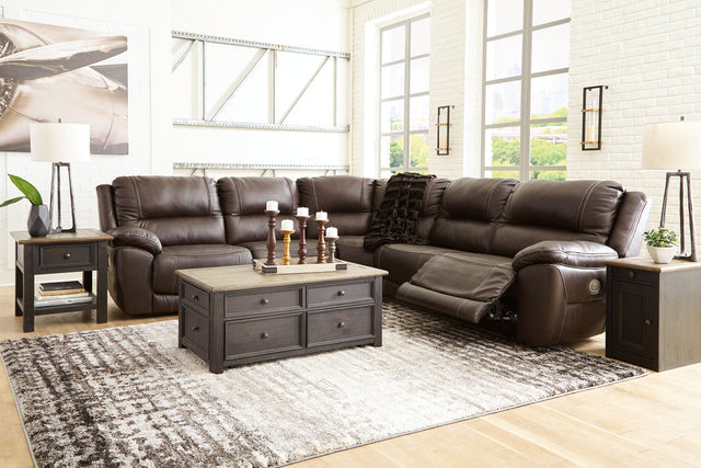 Dunleith Chocolate 5pc POWER Reclining Sectional U71604