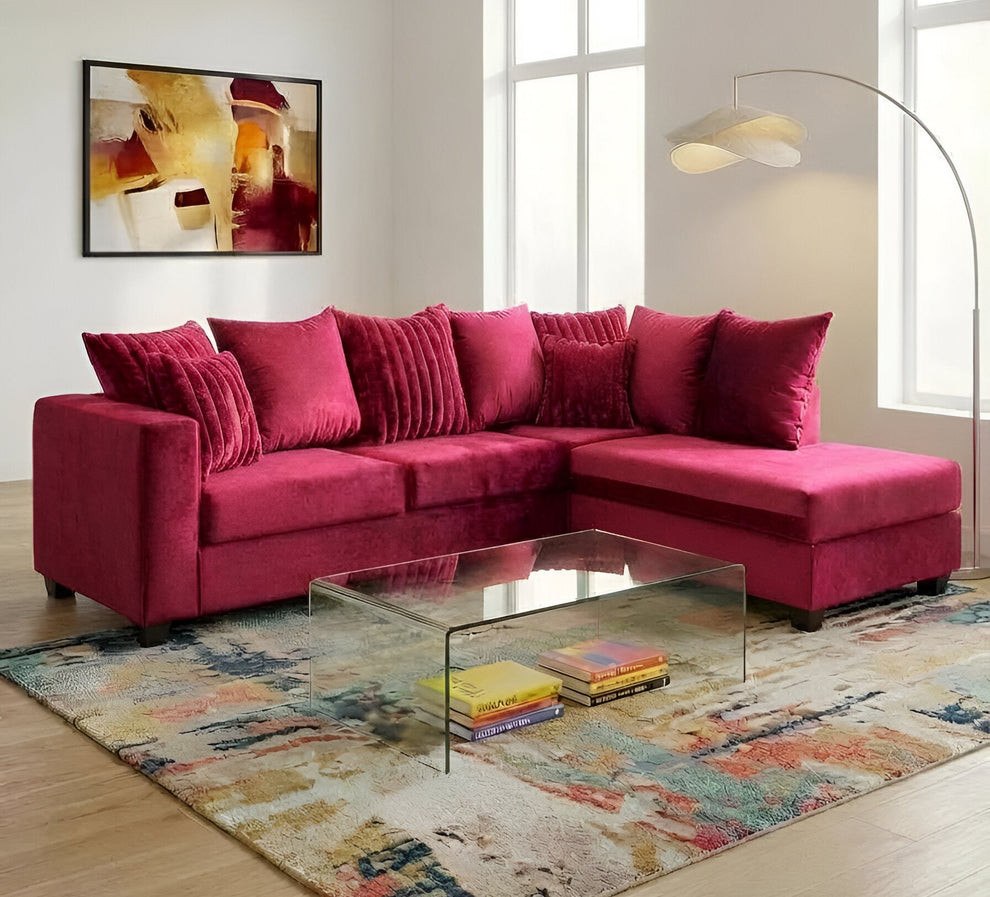 Kora Fuchsia Fabric Sectional S325