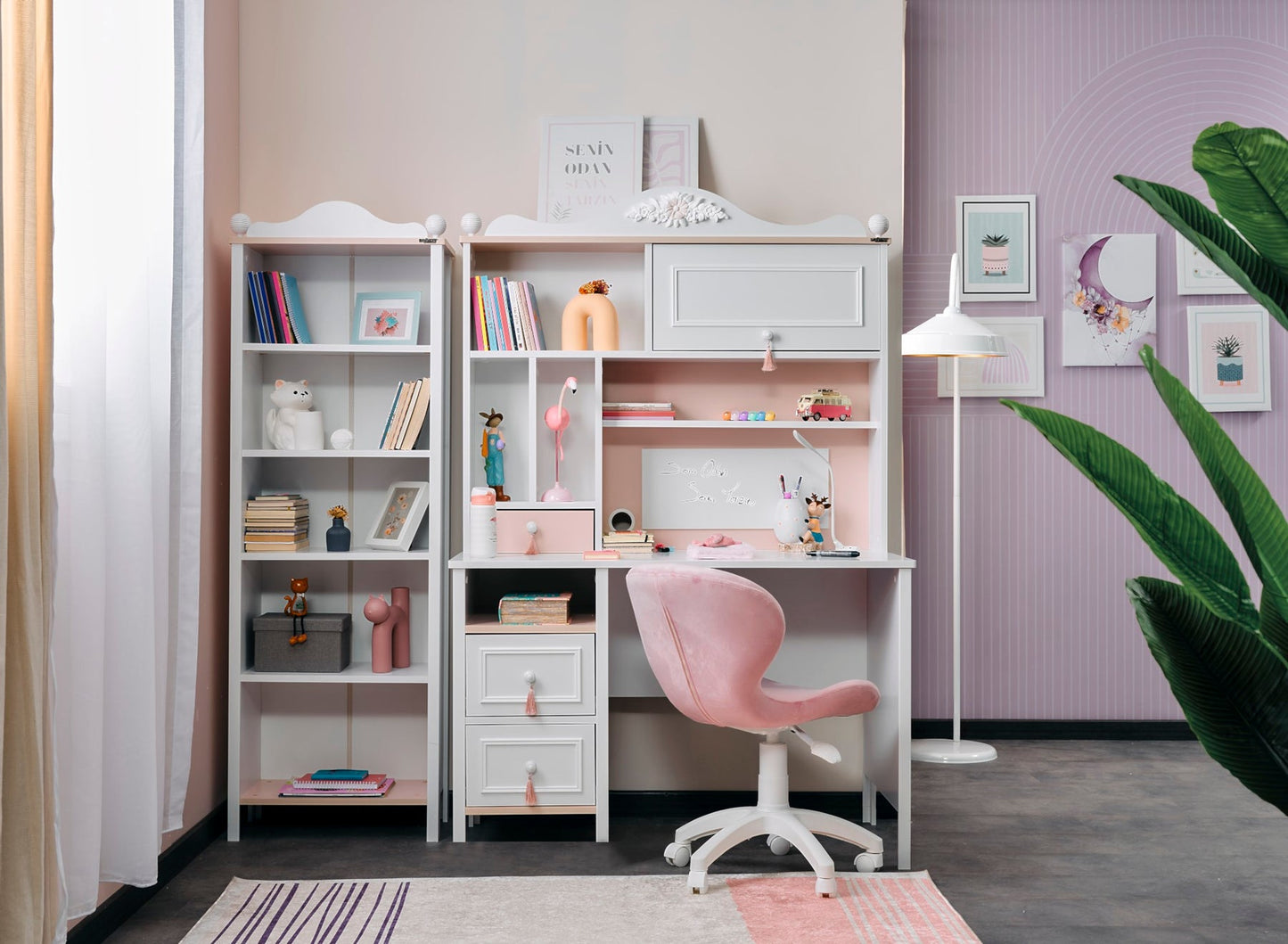 Alya Kids Room Set (Twin Bed &  Study Desk &  Nightstand)