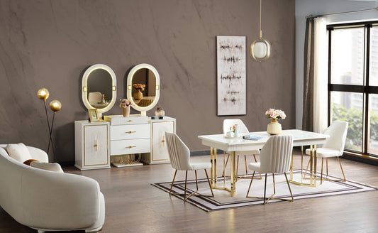 Marsel Diningroom (75"Dining Table & 6 Dining Chair)