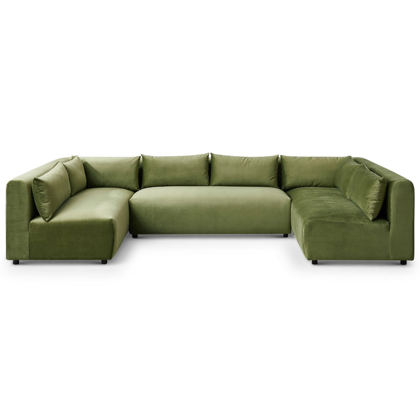 Langridge Olive Green Velvet Modular Corner Sectional