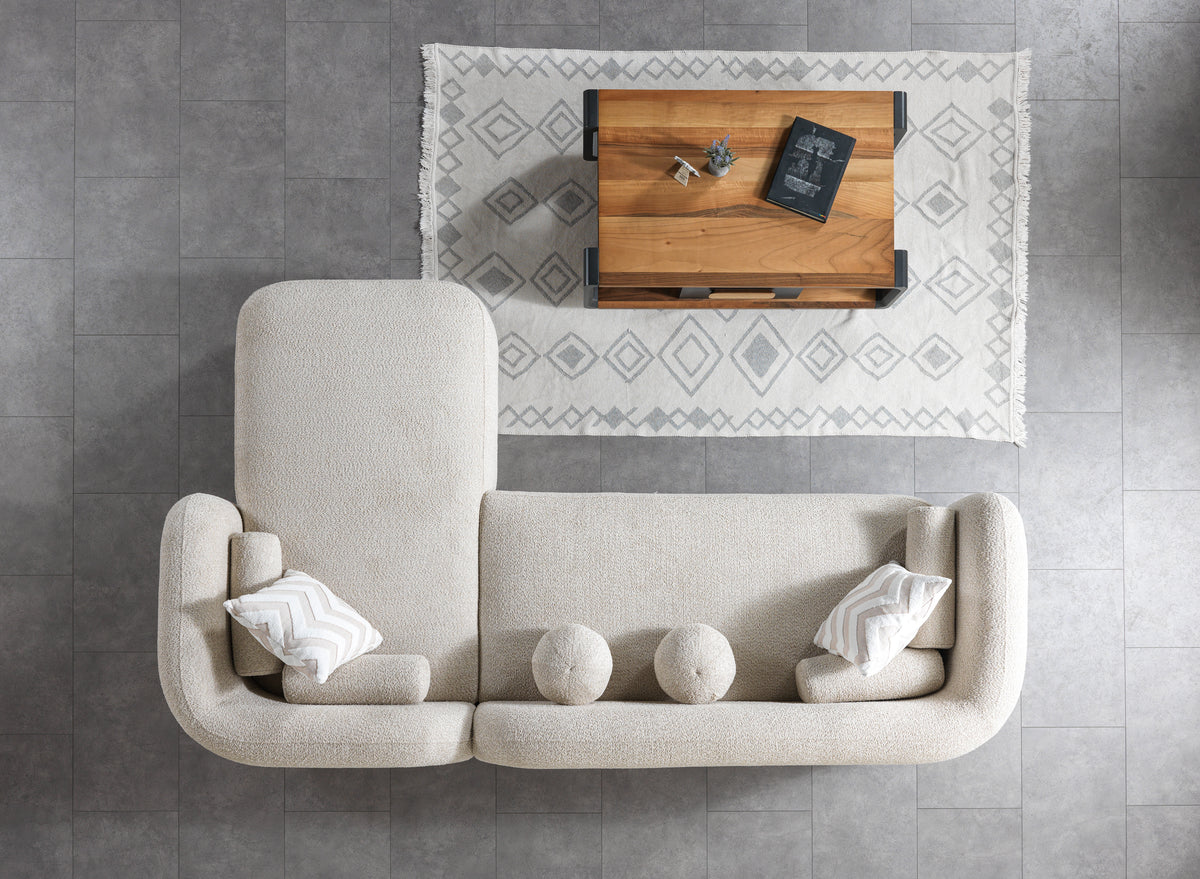 Liva Sand Boucle RAF 110" Sectional