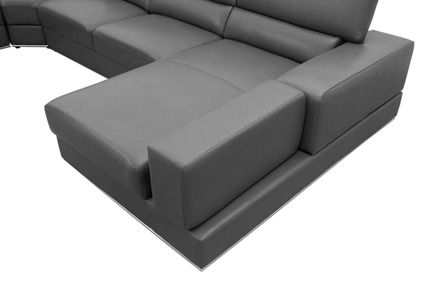 Nella Dark Grey Sectional Sofa | Italian Leather Match MI-5107