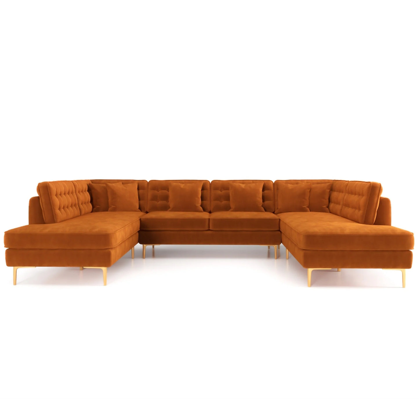 Brooke 131" Orange Velvet U Shape Corner Sectional
