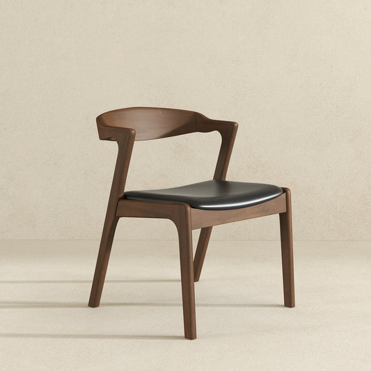 Dakota Solid Wood Black Velvet Dining Chair (Set Of 2)