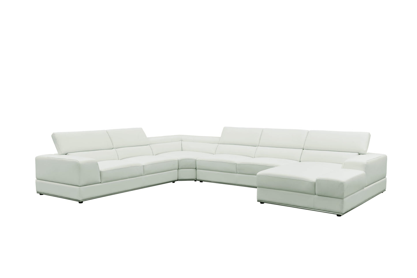 Nella White Sectional Sofa | Italian Leather Match MI-5107