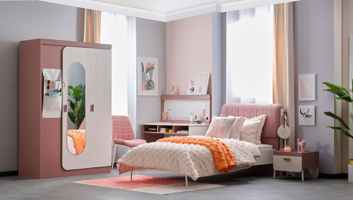 Linda Kids Room Set (Twin Bed &  Study Desk &  Nightstand)