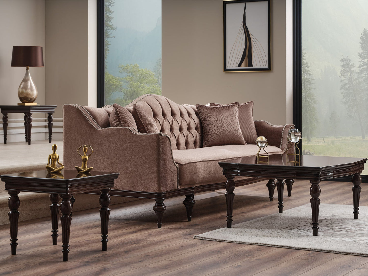 Zumrut 3-pieces (Sofa & Loveseat & Chair) Livingroom Set Light Brown
