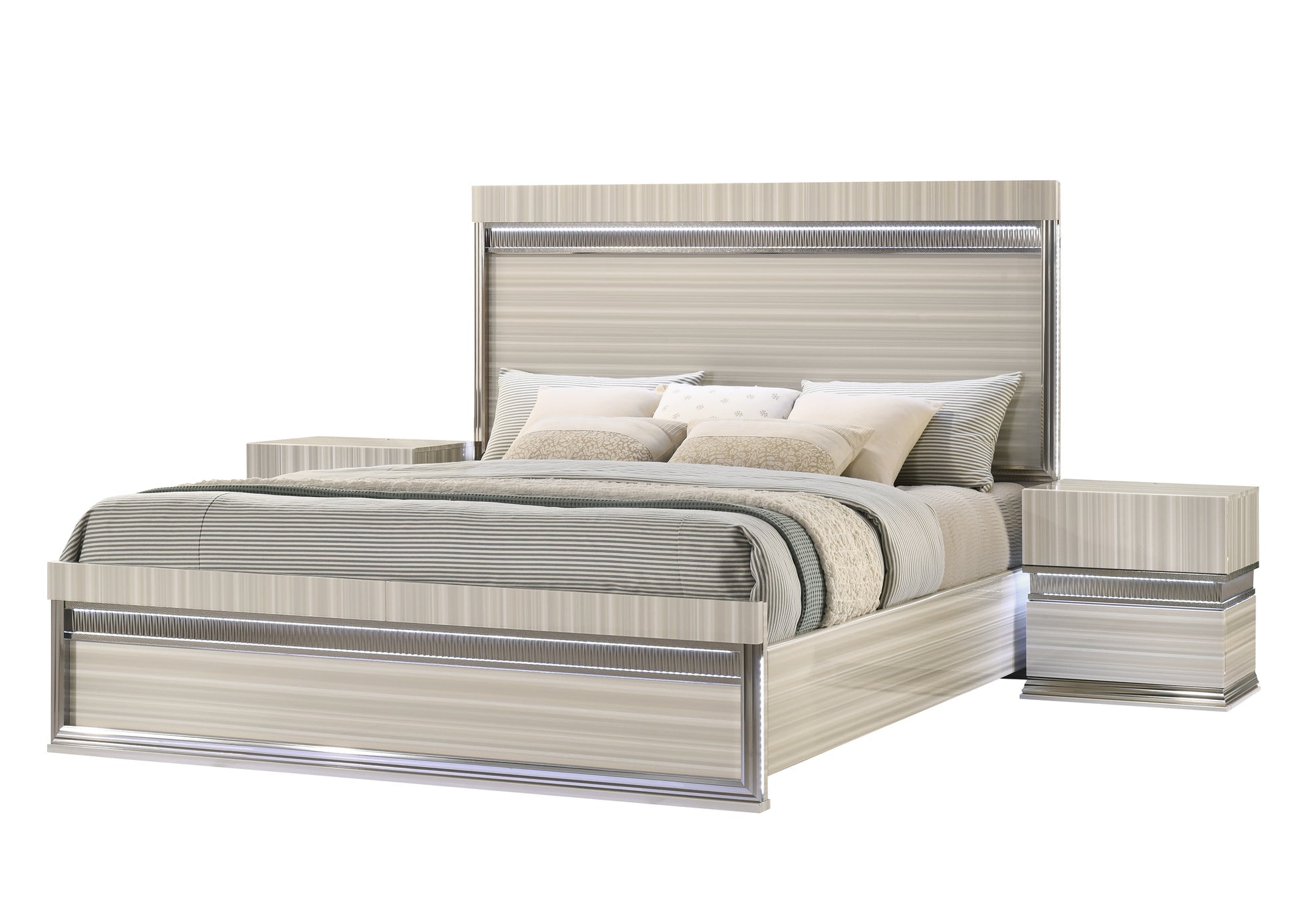 Carrara Platform LED Bedroom Set B33 - Harwin Furniture