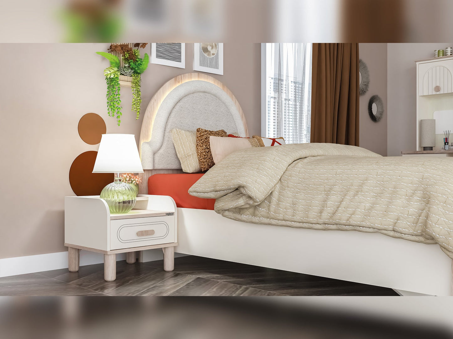 Bohemsoft Kids Room Set (Twin Bed &  Study Desk &  Nightstand)