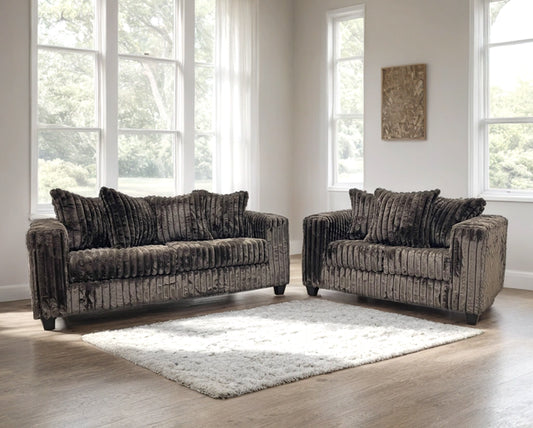 510 Chocolatte Corduroy Sofa and Loveseat